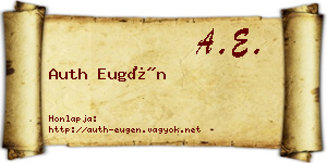 Auth Eugén névjegykártya